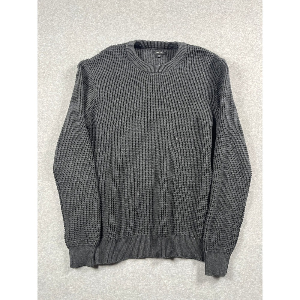 Tahari Sweater Womens L Charcoal Shaker Knit 90s Minimalist Capsule Neutral